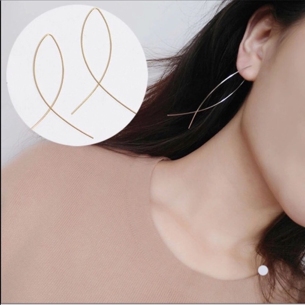 Thin Open Loop Earrings